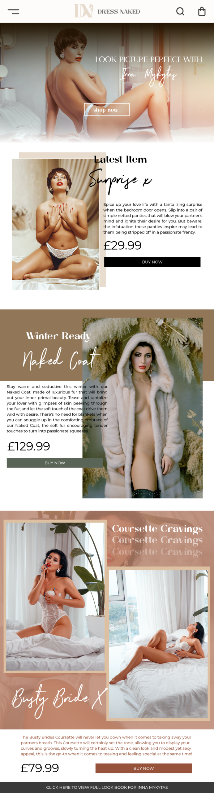 Dress Naked Mobile UI